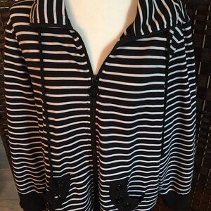 Coral Bay Stripe zip Jacket 2X NWT
